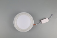 Plafonnier LED rond moderne avec couvercle en cristal coloré et matériau en fer PC, température de couleur 3000/4000/6500K, 3 CCT