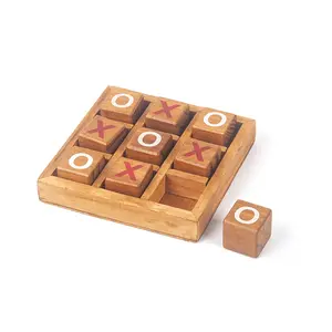 Großhandel Holz Tic Tac Toe Spielbrett XO Spiel Schachspiel für Kinder