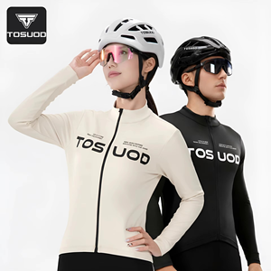 Vêtements de cyclisme respirants TOSUOD pour hommes et femmes, automne-<span class=keywords><strong>hiver</strong></span>, velours chaud, haut de vélo de route, veste de cyclisme coupe-vent - Product Image 1