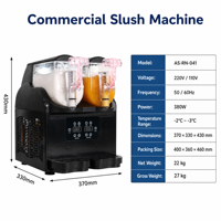 Machine à slush professionnelle à double réservoir 3L*2, contrôle numérique, 2 modes, pour bar, café, restaurant