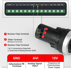 Potenciômetro Rotativo de Alta Precisão de Uma Volta 22mm Frequência Ajustável 1K 5K 10K 100K 200K 500K Reostatos - Product Image 3