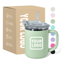 Mug à café personnalisé avec logo, 16 oz, intérieur en acier inoxydable 18/8, extérieur en plastique, avec poignée et couvercle, services de personnalisation