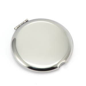 Custom Logo Mini Stainless Steel Round Shape Folding Double-Sided Lighted <b>Magnifying</b> Travel <b>Makeup</b> <b>Mirror</b> for Daily Use - Product Image 1