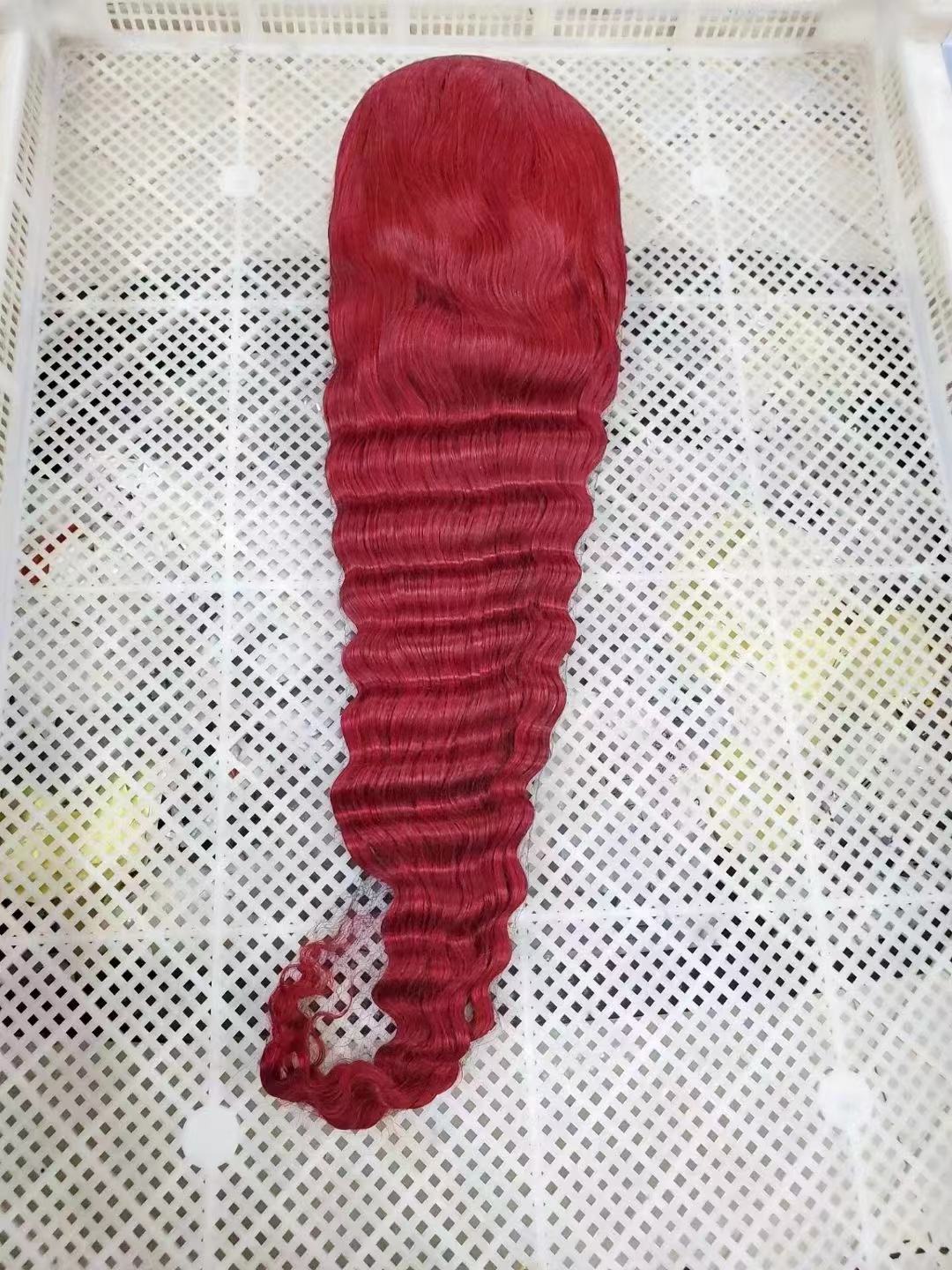 13x4 pizzo trasparente rosso