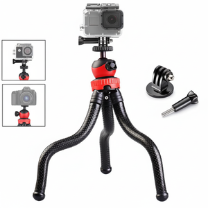 Trípode de silicona flexible para cámara Go Pro con bloqueo giratorio, diseño portátil, soporte para cámara digital - Product Image 1