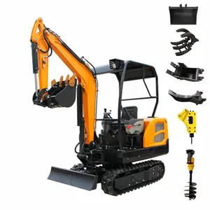 FREE SHIPPING!!! 1.8 Ton 2 Ton Mini Excavator Construction Machine Cheap Price HT--18 Small Excavator With Attachments EURO 5