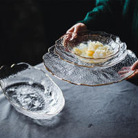 Bol à salade créatif en verre transparent Assiette à salade créative en verre transparent