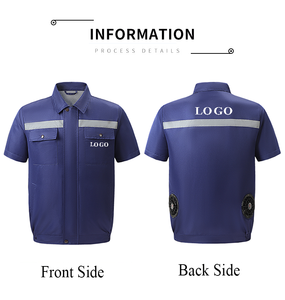 Estate aria condizionata potenti ventole camicia di raffreddamento manica corta con abbigliamento <span class=keywords><strong>da</strong></span> lavoro ricaricabile con strisce riflettenti - Product Image 2