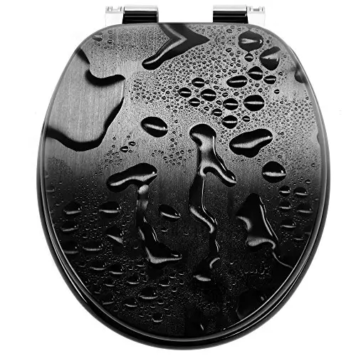 Waterdrops in legno sedile del water wc coperchio con cerniere in acciaio inox