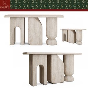 <span class=keywords><strong>Console</strong></span> d'entrée moderne en travertin GOLDKING, beige, pierre naturelle, sur mesure, meubles de salon, fabrication directe d'usine - Product Image 6