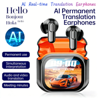 Nouveaux écouteurs sans fil Bluetooth 2026 avec écran intelligent, stéréo intra-auriculaires pour le sport, sans réduction de bruit, traduction IA, contrôle tactile TWS
