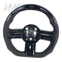 Volant de voiture personnalisé pour Mercedes Benz Classe C C300, en fibre de carbone, sportif et avec éclairage LED