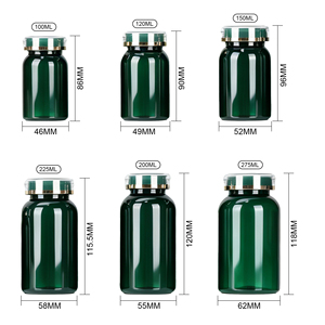 Flacon en PET vert foncé de 30 ml, 50 ml, 100 ml, 150 ml, 200 ml, 300 ml pour pilules, comprimés, capsules, produits de santé avec bouchon double couche - Product Image 6