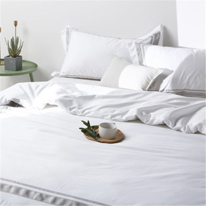 Juego de Ropa de Cama de Hotel de Lujo, 100% Algodón, 300 Hilos, Color Blanco Liso, Tamaño King, Satén, Personalizado al por Mayor - Product Image 3