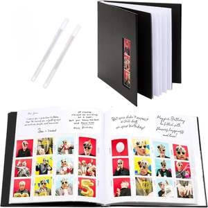 <span class=keywords><strong>Album</strong></span> de mariage personnalisable pour photos instantanées 2x6, en cuir PU noir, livre d'or, scrapbook, capacité 160 photos, 40 cadeaux - Product Image 1