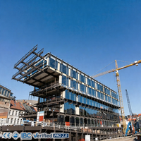 Bâtiment en acier préfabriqué de grande hauteur, structure de bureau commerciale moderne et durable avec capacité de conception personnalisée
