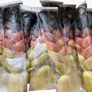 ผมถักเปียสังเคราะห์แบบถักจัมโบ้ผสมกับแวววาวแวววาวแวววาวแวววาวสีรุ้งแวววาว - Product Image 1