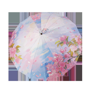 Trung Quốc Cổ Điển Du Lịch Bằng Gỗ Xử Lý Handmade 190T Nylon Vải Trần Trang Trí Vũ Parasol Ô - Product Image 5