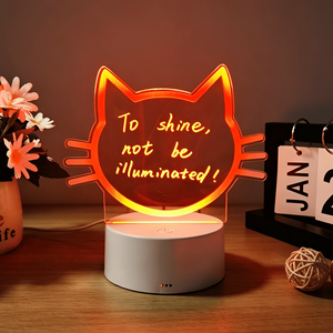 Tableau d'écriture lumineux LED 3D moderne en acrylique, tableau de messages transparent original pour enfants, anniversaires, salon, usage résidentiel - Product Image 2