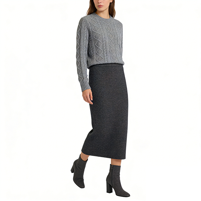 Women's Cashmere Pullover Sweater With Round Neck Slim Fit Knitted Soft And Casual Cashmere Sweater