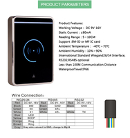 Lecteur RFID NFC étanche IP65 en métal 125Khz 13.56MHz pour système de contrôle d'accès aux portes, lecteur RFID Wiegand
