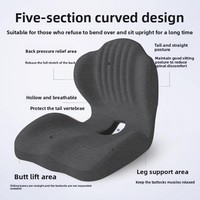 Coussin de siège et dossier intégrés Royal Ingenuity en mousse à mémoire de forme et soie de lait pour chaise de bureau étudiante avec soutien lombaire