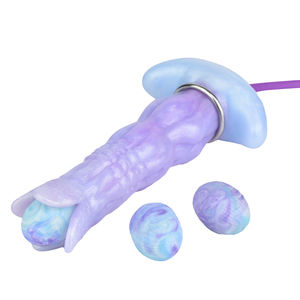 Consolador ovipositor de silicona único YOCY con huevos, bomba de aire de gallo monstruo de fantasía, consolador hueco de empuje, consolador ovipositor de huevos - Product Image 4