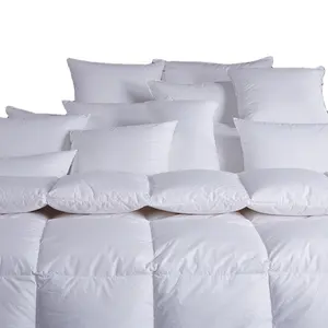 Popular hotel bedding sets Plain Comforter Set high quality Queen White Goose Down Comforter With Quilt