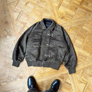 Manufacturer Custom Firefighting Fireman Lobster Clasp Boxy Cropped <b>Jackets</b> <b>Suede</b> Wool Coat Design <b>Jackets</b> for <b>Men</b> - Product Image 1