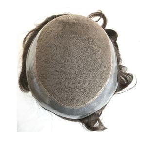 Parrucchino da uomo in <span class=keywords><strong>capelli</strong></span> indiani Remy lisci, con <span class=keywords><strong>base</strong></span> in pizzo e PU, lunghezza <span class=keywords><strong>6</strong></span> pollici, densità 100%-130%, contorno CC - Ingrosso Qingdao Modern - Product Image 3