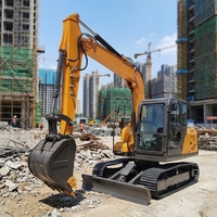 Mini-excavatrice sur chenilles à haute efficacité, certifiée EPA, moteur Yanmar, contrôlée par PLC, certifiée CE, 7,5 tonnes, matériel de terrassement