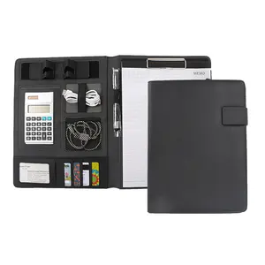 Customized A4 A5 Size Multifunctional Leather Office Supplies Document Folder File Folder With Calculator