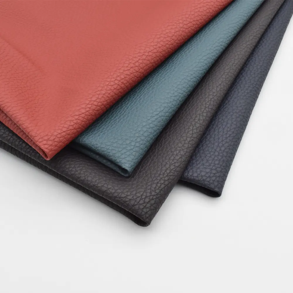 Wholesale Rexine PVC Synthetic Leather Fabric Vegan Litchi Lychee Faux Leather for Home Deco, Car Seat Upholstery