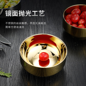 Double Layer Stainless Steel Rice Bowl 304 Food Grade Insulated For Home And Kids Meal - Product Image 2