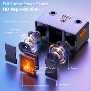 Новый динамик SP600 с беспроводным микрофоном, домашний караоке-динамик, портативный караоке-динамик с 2 беспроводными микрофонами - Product Image 2