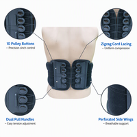 Ceinture de soutien lombaire élastique noire avec coussinet ergonomique moulé, sangles de tension double couche et prête pour l'ajout de logo