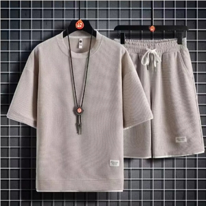 Quần short ngắn tay rộng hợp thời trang thể thao và giải trí mùa hè băng giá Áo thun kết hợp với Bộ hai mảnh - Product Image 6