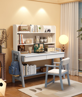 Bureau d'étude en bois massif avec étagère ouverte et hauteur réglable pour enfants et bureau à domicile - Vente en gros