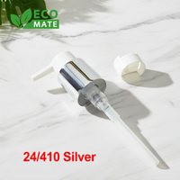 Pompe de traitement 1cc 18/410 20/410 Pompe à huile cosmétique en plastique pour crème de lotion en blanc/argent/doré avec demi-couvercle