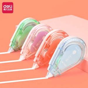 Deli Correction Tape 12m Silent Student Exam Stationery Plastic Casing Colorful - Product Image 1