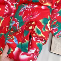 Traditionelle chinesische Pufferjacke mit floralem Druck im nordöstlichen Stil für Damen und Herren, warmer Wintermantel, Ethno-Stil, Vintage-Streetwear