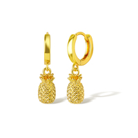 Mode 18K Verguld Fruit Oorbellen Ananas Populaire Hoepel Oorbel Accessoires Voor Vrouwen