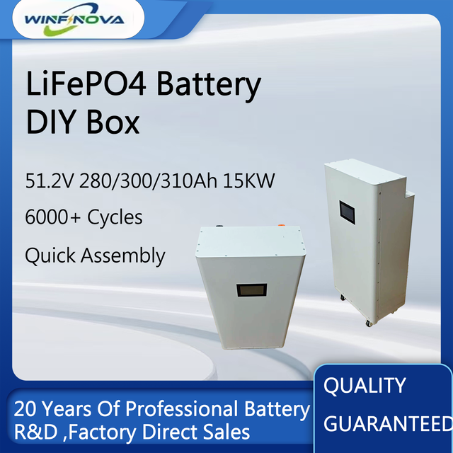 Diy Battery Box 48V LFP Fast Assembly PCB Battery Enclosure Kit 2mm Iron 16S 280Ah BMS 15kWh Off-Grid Residential Solar System