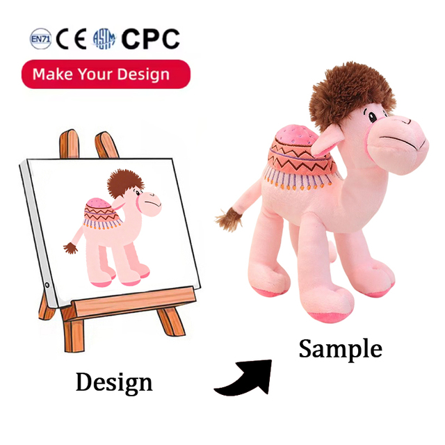 Custom Plush Toy Multi-size Standing High Quality Camel Stuffed Animal Toys Gifts for Kids Unique Design Customization