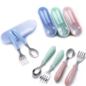 Stainless Steel BPA Free Kid Children Spoon & Fork Cutlery <b>Set</b> - Product Image 1