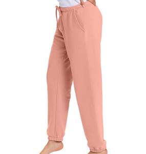 Pantalones de chándal de rizo francés de algodón pesado Unisex de alta calidad 500 GSM Joggers bordado liso cordón activo Bottoms para - Product Image 4