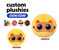 Coussin rond en peluche personnalisé, motif chat mignon, coussin rembourré doux pour la décoration de la maison, cadeau de vacances