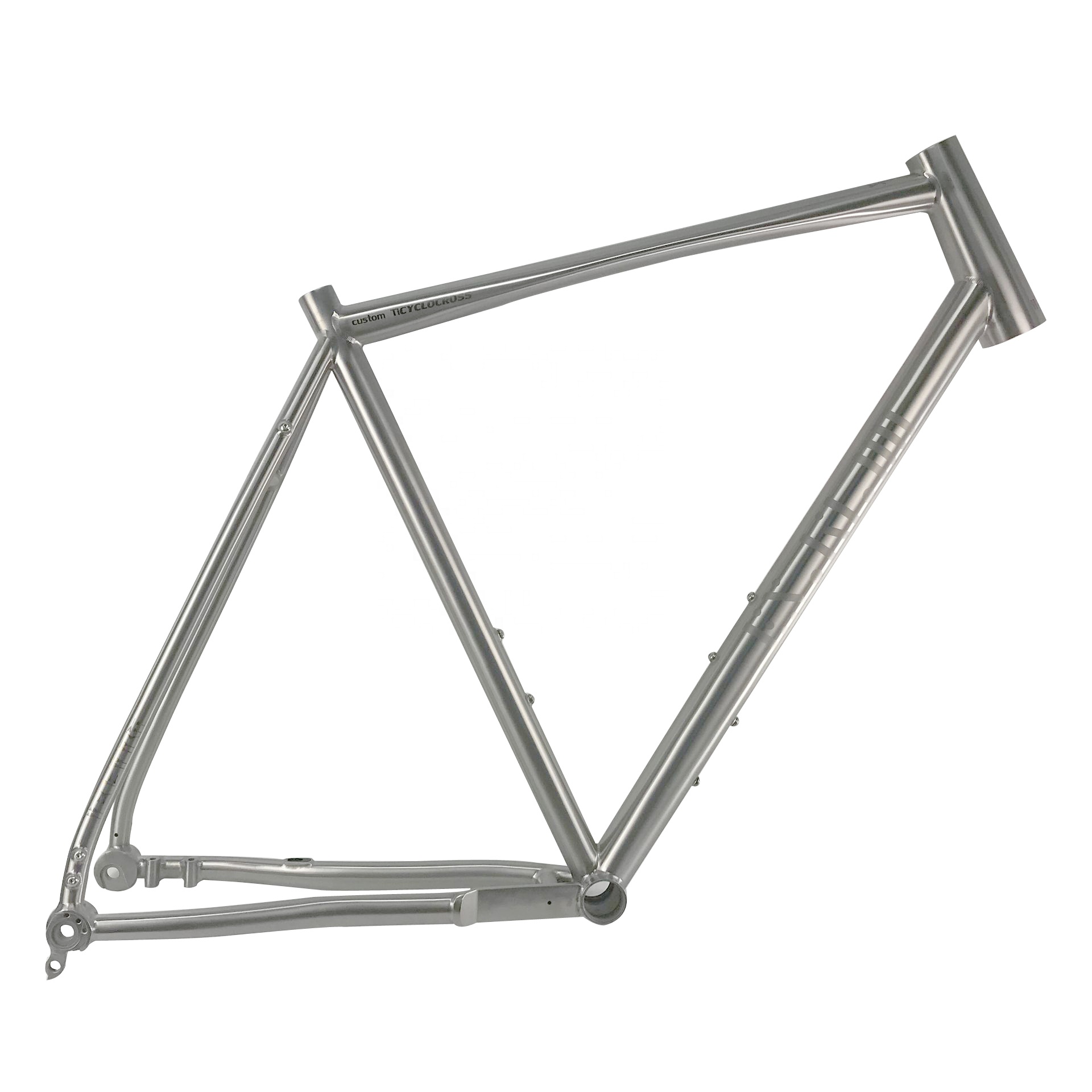 China OEM-material de titanio sin procesar, cuadro de bicicleta de ciclocross CX, 700c