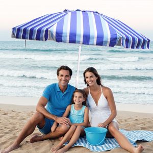 Toldo grande de 200cm, ventilación de aire superior, de 4 partes poste de aluminio, sombrilla de playa de viaje plegable compacta doblada dos veces para arena con bolsa de transporte - Product Image 5