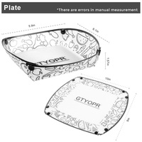 Ensembles d'assiettes en plastique personnalisées, vaisselle imprimée, assiettes en plastique pliables portables pour les fêtes, le camping en plein air
